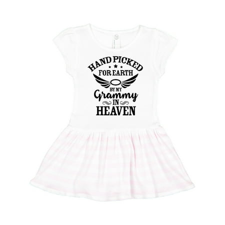 

Inktastic Handpicked for Earth By My Grammy in Heaven with Angel Wings Gift Toddler Girl Dress