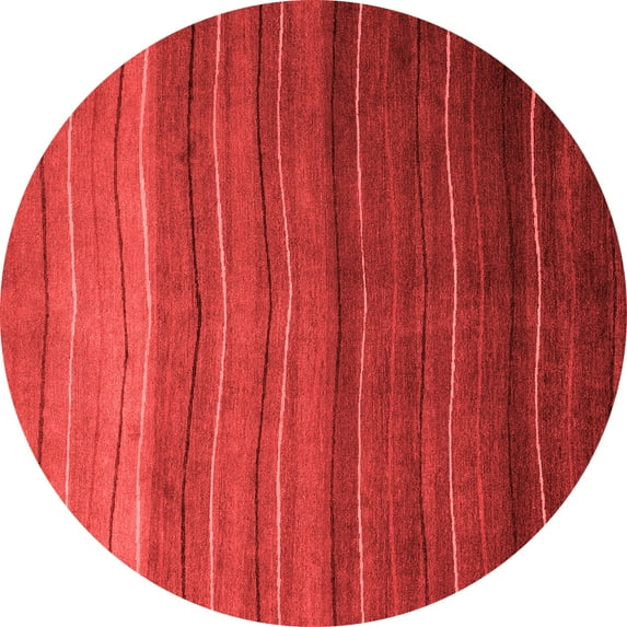 Ahgly Company Machine Washable Indoor Round Abstract Red Modern Area Rugs, 6' Round