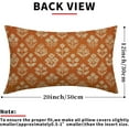 thumbnail image 3 of Burnt Orange Pillow Covers 12x20 Inch Set of 2, Cream Floral Block Print Pattern Lumbar Decorative Throw Pillowcases Outdoor Farmhouse Rectangle Cushion Covers Spring Summer Sofa Couch Bed Decor, 3 of 6