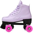 thumbnail image 4 of Patins à Roulettes Classiques pour Femmes et Ados, Patins Montants en Cuir PU, Roues à Double Rangée, Patinage Extérieur, Chaussures de Patin à Roulettes, 4 of 6