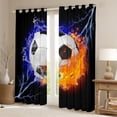 thumbnail image 2 of Homewish Football Soccer Black Out Curtains,Ball Sport Game Curtains Pack of 2 (42x63 Each),Black Orange White Bedroom Curtains For Teens,Luxury Bedroom Decor, 2 of 6