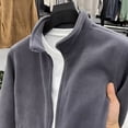 thumbnail image 5 of LEKWK Fleece Jacket for Men Full Zip Stand Collar Warm Winter Outerwear Cozy Thermal Coat with Side Pockets Casual Lightweight Soft Pullover for Outdoor Gray M, 5 of 5