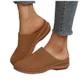 thumbnail image 1 of Women's Platform Wedge Sandals Closed Toe Breathable Mules Comfortable Garden Clogs Non Slip Work Shoes Brown Size 7, 1 of 6