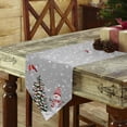 thumbnail image 3 of Table Runner Dresser Scarves Winter Christmas Cute Snowman Cotton Linen Burlap Table Cover Xmas Tree Snowflake on Gray Table Runners for Family Kitchen Dining Holiday Party Banquet Decor, 3 of 5