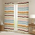 thumbnail image 2 of Manfei Colorful Lines Black Out Curtains,Modern Geometric Art Curtains Pack of 2 (42x63 Each),Stripes Print Bedroom Curtains For Adults,Microfiber Bedroom Decor, 2 of 6