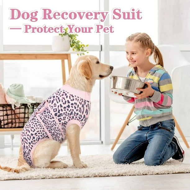 Kuoser Dog Surgical Recovery Suit Recovery Suit for Female Male Dogs Dog Onesie after Surgery Pink XL Walmart Business Supplies