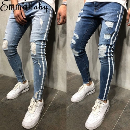 skinny fit mens ripped jeans