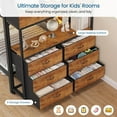 thumbnail image 6 of Bunk Beds Twin over Twin with 6 Storage Drawers & LED Lights & Charging Station, Heavy Duty Metal Bunk Bed with Desk & Shelves for Teens, Twin Loft Beds with Full-Length Guardrail and Ladder, Black, 6 of 10