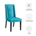 thumbnail image 3 of Side Dining Chair, Nailhead, Set of 2, Blue, Velvet, Modern Contemporary, Kitchen Room Cafe Bistro Restaurant Hospitality, 3 of 9