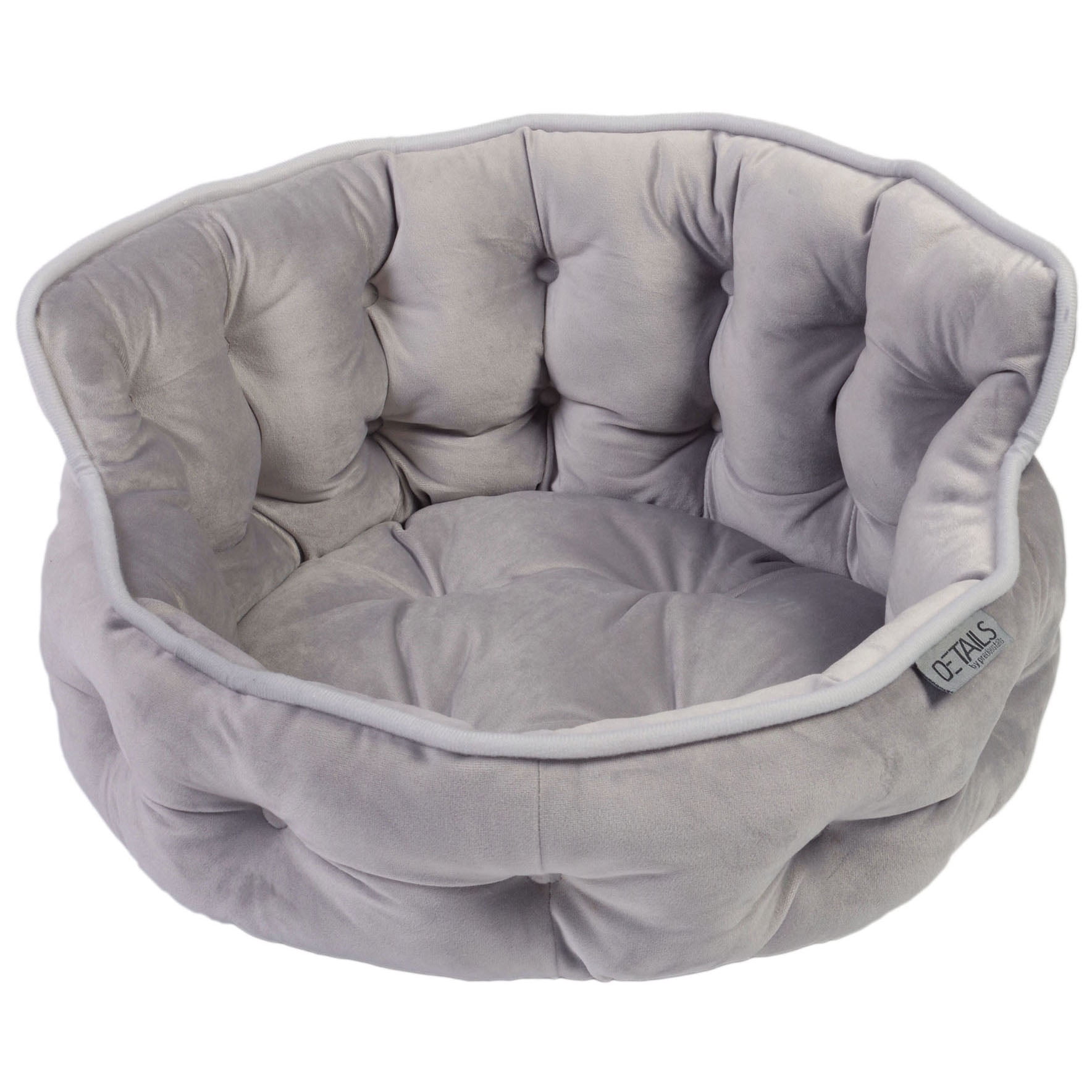 Precious Tails Ultra Plush Mini Tufted Velvet Round Cuddler Dog Cat Pet Bed- Small