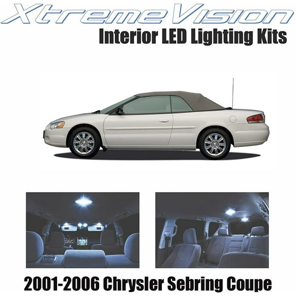 XtremeVision Interior LED for Chrysler Sebring Coupe 2001-2006 10 Pieces Cool White Interior LED Kit   Installation Tool