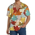thumbnail image 3 of Disketp Men's Hawaiian Fall Maple Leaves Print Shirts Button Down Holiday Beach Shirts-Large, 3 of 7