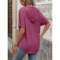 thumbnail image 2 of Cuteduck Women's Short Sleeve V-Neck T-Shirt – Loose Fit Solid Color Soft Summer Top – Casual Everyday Essential S-2X, 2 of 7