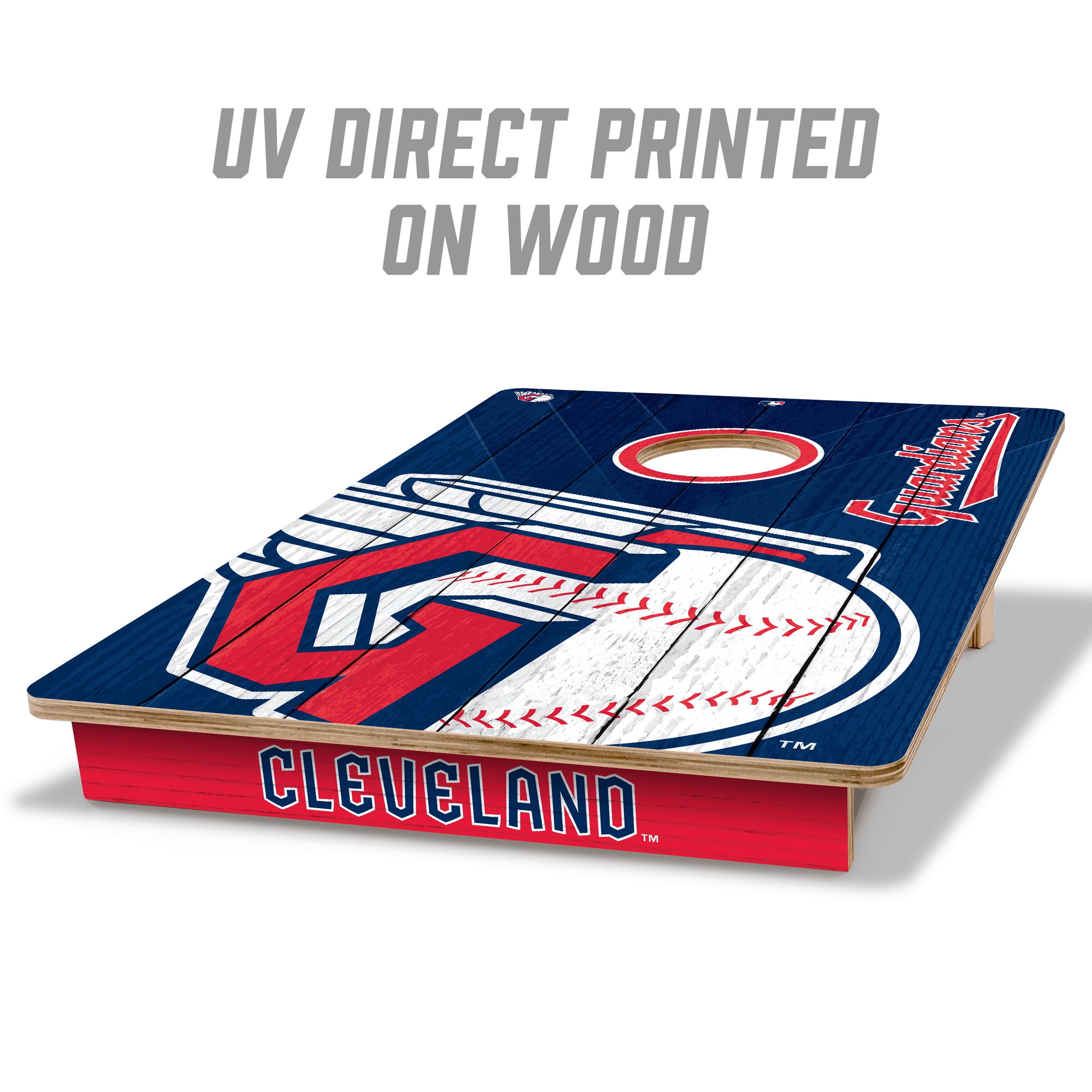 YouTheFan MLB Cleveland Guardians 2' x 3' Cornhole Game No Bags