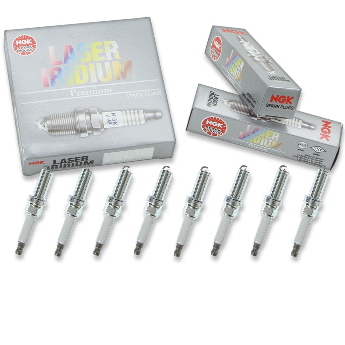8 pc NGK 94940 Laser Iridium Spark Plugs for 8W93-12405-ABB AJ812146 C2P23089 LR019484 LR032080 Ignition Wire Secondary Fits select: 2010-2017 LAND ROVER RANGE ROVER SPORT