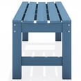 thumbnail image 6 of SERWALL 2-Person Outdoor Bench Backless, HDPE Patio Bench Weather-Resistant, 700 Lbs Weight Capacity Garden Bench, Wood-Like Low Maintenance for Yard, Porch & Backyard, Blue, 6 of 14