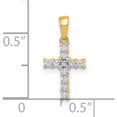 thumbnail image 3 of 10K Yellow W/Rhodium And Rhodium 1/10Ct. Diamond Latin Cross Pendant (Width 7) (Length 16) - Jbsp, 3 of 5