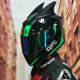 thumbnail image 4 of Casco de motocicleta AIS para hombre y mujer, casco integral de invierno con personalidad de locomotora, casco de coche eléctrico, cola gris, pareja DOT, 4 of 5