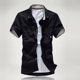 thumbnail image 1 of ICHUANYI Clearance Mens Casual Short Sleeve Solid Cardigan Stand Collar T-Shirt Blouse Tops(Black, XL) Ichuanyi Ichuanyi, 1 of 5