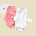 thumbnail image 4 of Unisex Baby Bodysuit Super Soft Viscose from Bamboo, Solid Long Sleeve Baby Boys Girls Onsies, 9-12 Months(Pink), 4 of 6