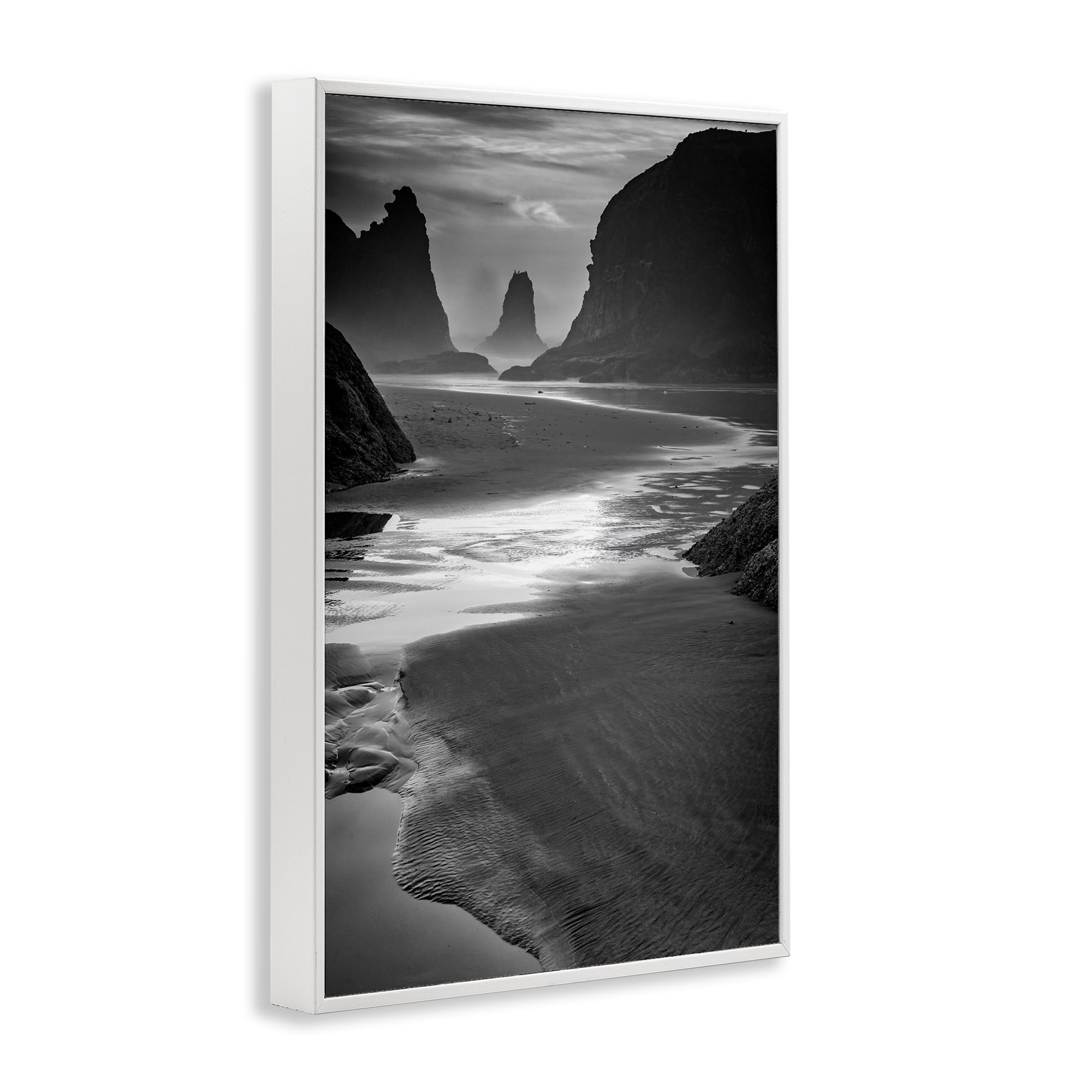 Stupell Industries Last Light On Bandon Beach White Framed Giclee Art, design by Rick Berk