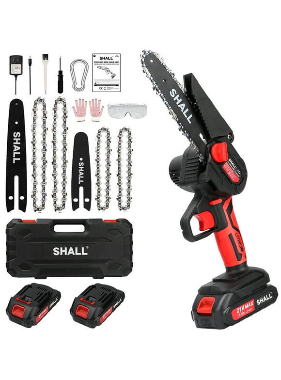SHALL 4+6" Mini Handheld Chainsaw Cordless Chain Saw 21V