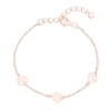 Bliss Kids Polished Heart Station 6" Cable Chain Bracelet in Rose Gold Plated Sterling Silver
