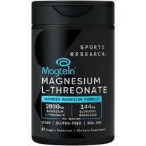 Sports Research Magtein Magnesium L-Threonate Capsules Supplement for Memory, Focus & Cognition - Supports Brain Health, Sleep & Mood - 2000mg, 87 Capsules