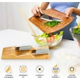 thumbnail image 4 of In-Drawer Knife Block - Bamboo Knife Drawer Organizer for Kitchen - Fits 5 Long + 6 Short Knives - Store Knives with Blades Pointing Down - Wooden Steak knife Holder without Knives, 4 of 9