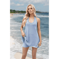 thumbnail image 5 of Women Summer 2 Piece Sets Beach Vacation Outfits Halter Neck Tank Top and Shorts Set Knit Lounge Clothes Light Blue XL, 5 of 7