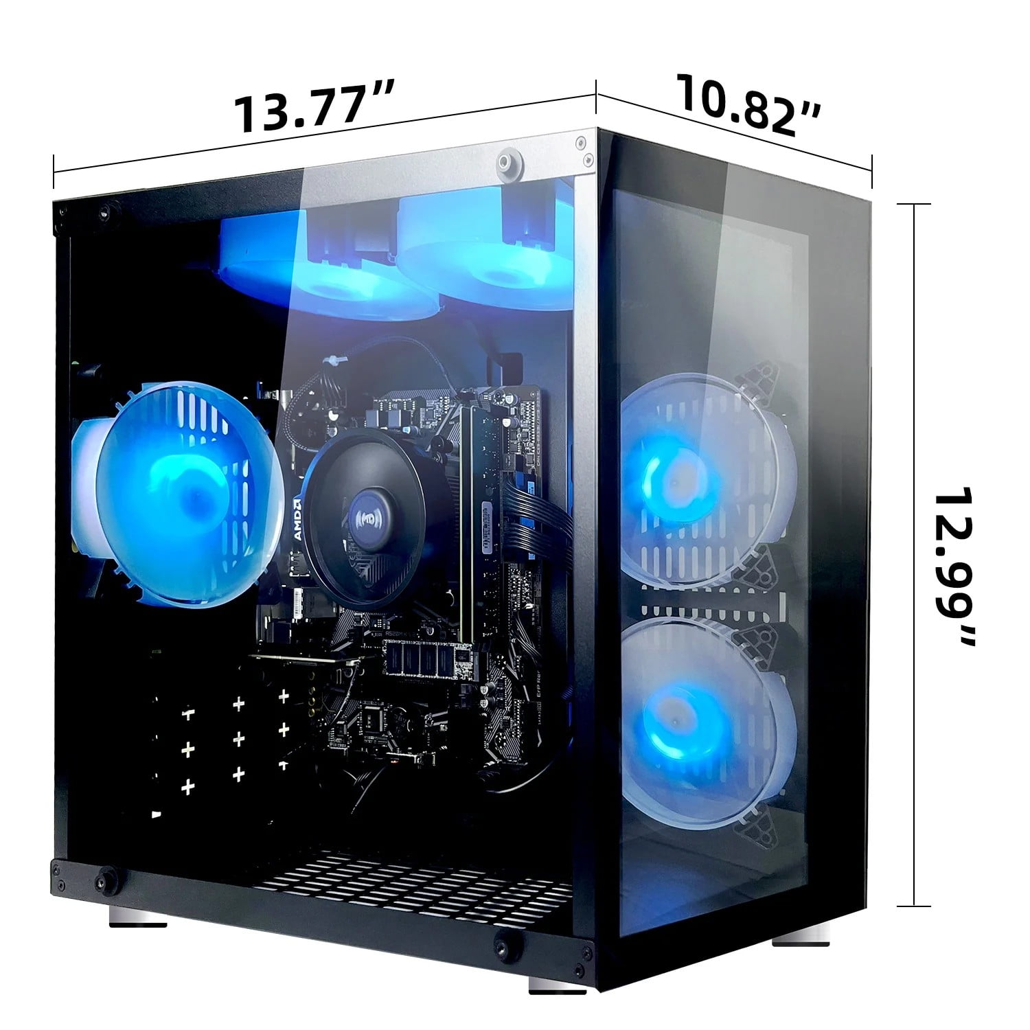 ICEWOLF Gaming Desktop PC AMD Ryzen 7 5700G Radeon Vega graphics,16GB Ram 1TB SSD,WIFI BT ARGB Fans Win 11 Pro