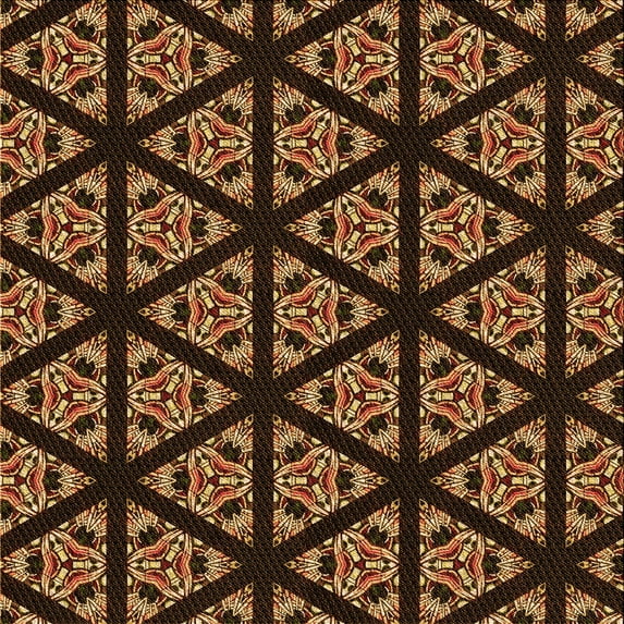 Ahgly Company Machine Washable Indoor Square Transitional Black Brown Area Rugs, 4' Square