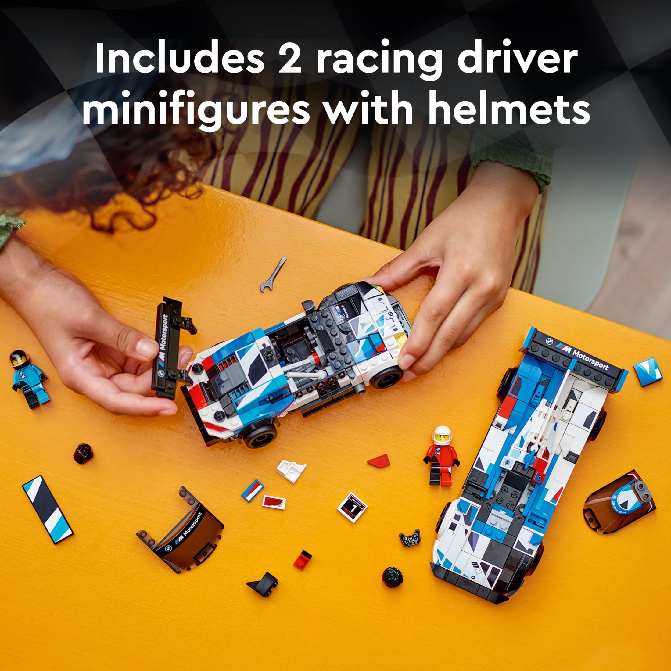LEGO Speed Champions BMW M4 GT3 & BMW M Hybrid V8 Building Toys - Race Car Toys for Kids, Boys & Girls, Ages 9+ - Birthday Gift W/ 2 Minifigures - 76922