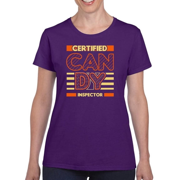 Certified Candy Inspector T-Shirt Women -Image by Shutterstock, Female XX-Large