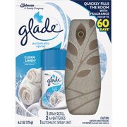 Glade Automatic Spray 1 Warmer + 1 CT Refill Starter Kit, Clean Linen, 6.2 OZ. Total, Air