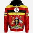 thumbnail image 2 of Sudadera con cremallera y estampado 3D de la bandera de Uganda para hombres y mujeres, sudaderas con capucha de país africano, sudaderas casuales holgadas de manga larga para la calle, 2 of 5