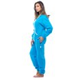 thumbnail image 2 of 6438-TRQ-XS #followme Adult Onesie Pajamas Jumpsuit (Turquoise / White, Small), 2 of 4