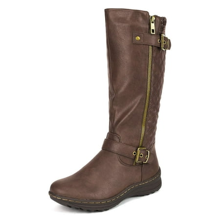 

DREAM PAIRS Women s Faux Fur Knee High Boot URVA BROWN 9