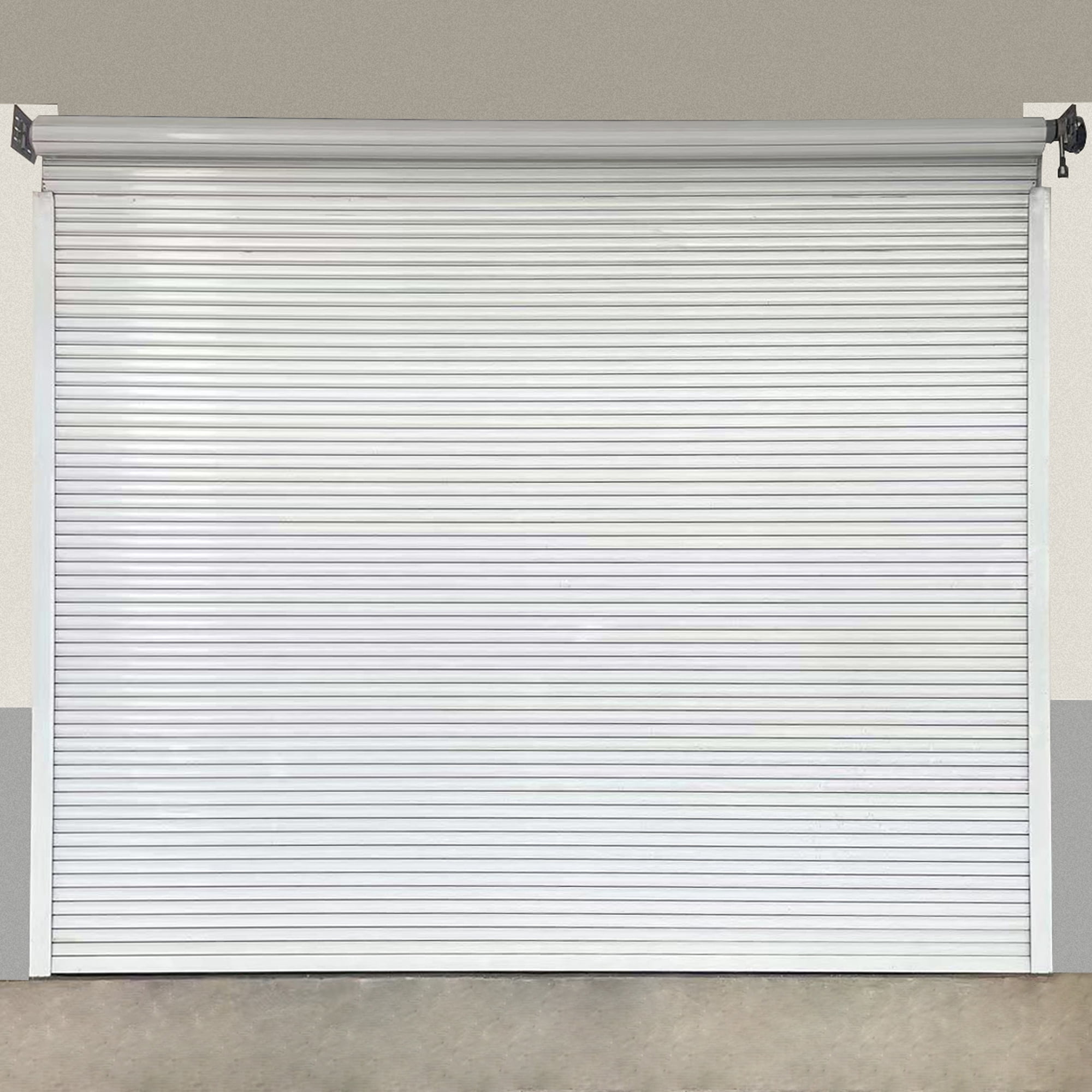 8.5FT x 8.5FT Electric Roll-Up Garage Door, 110V Automatic Roller Shutter Door with Galvanized Steel Rails for Carport, Barn & Storage Shed