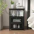 thumbnail image 3 of VECELO 2 Drawers Nightstand, Modern End Side Table with Storage Space for Living Room, Bedroom, Black, 3 of 14