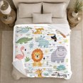thumbnail image 5 of Playful Jungle Animals Whimsical Safari Zoo Friends, Cozy Friendship Quote Scene, Warm Flannel Blanket for Living Room and Reading Nook, Wildlife Lovers Friendship Gift, Artistic Home Decor, 5 of 9