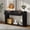 Black + Solid Wood+MDF+3, variant on ENTU Oval Fluted Console Table 2 Drawers Bottom Shelf Solid Wood MDF Espresso