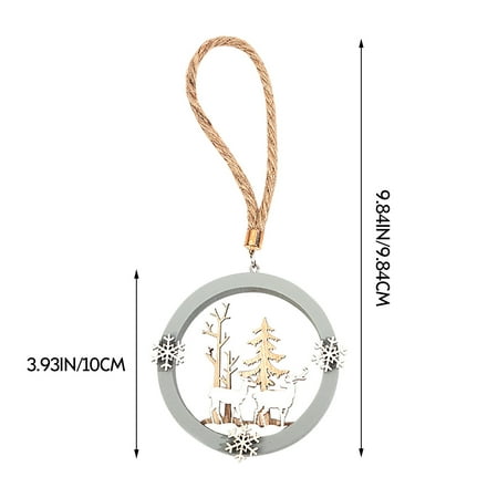 

Three-dimensional Milu Deer Christmas Dolls Wooden Pendant