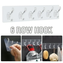 Giunmcul up to 45% Off 1pc MULTIFUNCTIONAL TRANSPARENT 6 HOOKS , Nail- Six-in-one Hook Is Strongly Attached To The Trace- Wall-mounted Coat Hook