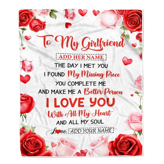 To My Girlfriend Blanket The Day I Met You Girlfriend Anniversary Romantic For Women Valentines Birthday Fleece Blanket, 30x40in Fleece Blanket