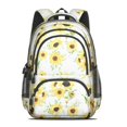 thumbnail image 2 of White Sunflower Backpack for School,Cute School Bag,Schoolbag with Adjustable Shoulder Straps & Padded Back,16.9 Inch, 2 of 5