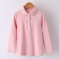 thumbnail image 2 of Boys Polo Shirt Long Sleeve Uniform Shirt Button Down Toddler Shirts, 2 of 3