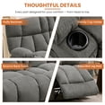 thumbnail image 5 of Fantasylab Reclining Loveseat with Cup Holders,Recliner Love Seat Sofa, Manual Recliner Couch with Ergonomic, Side Pocket,Grey, 5 of 8