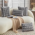 thumbnail image 4 of Wishrage Faux Fur Plush Throw Pillow Covers 18x18 Inch Set of 2 - Square Decorative Pillowcase Checkered Soft Fuzzy Cozy Cushion Case for Couch,Sofa,Living Room, 4 of 5