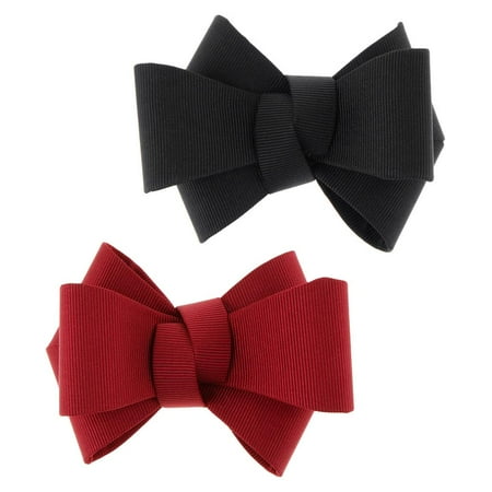 

2x Ribbon Bow Shoe Clips for Women Weddings Shoes Party Shoes Embellishments Black Red